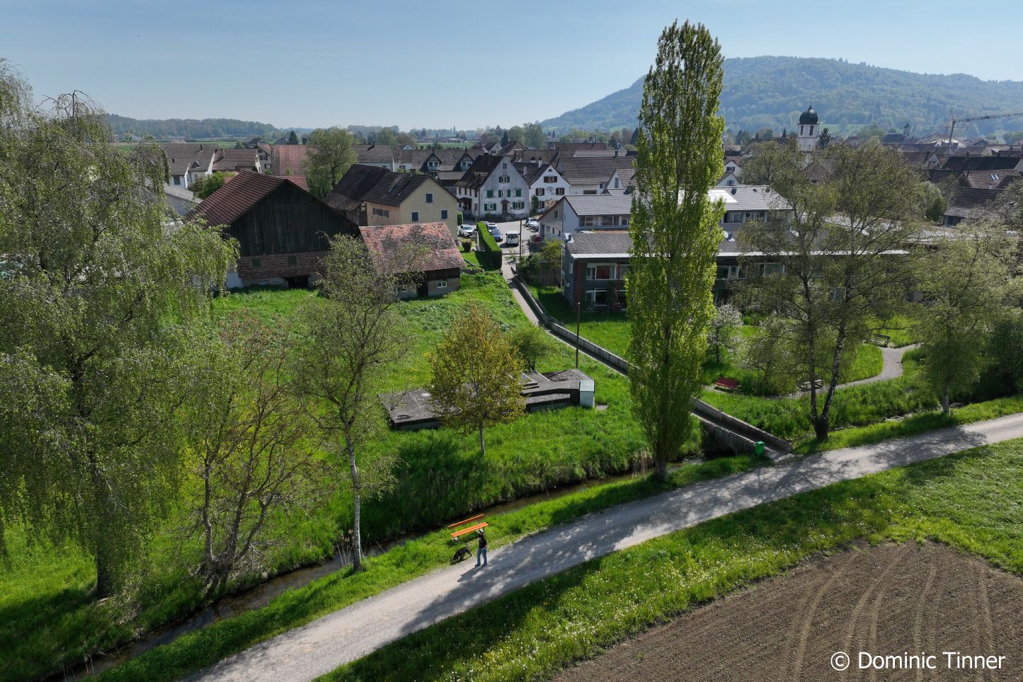 Luftaufnahme vom begradigten Wattgraben